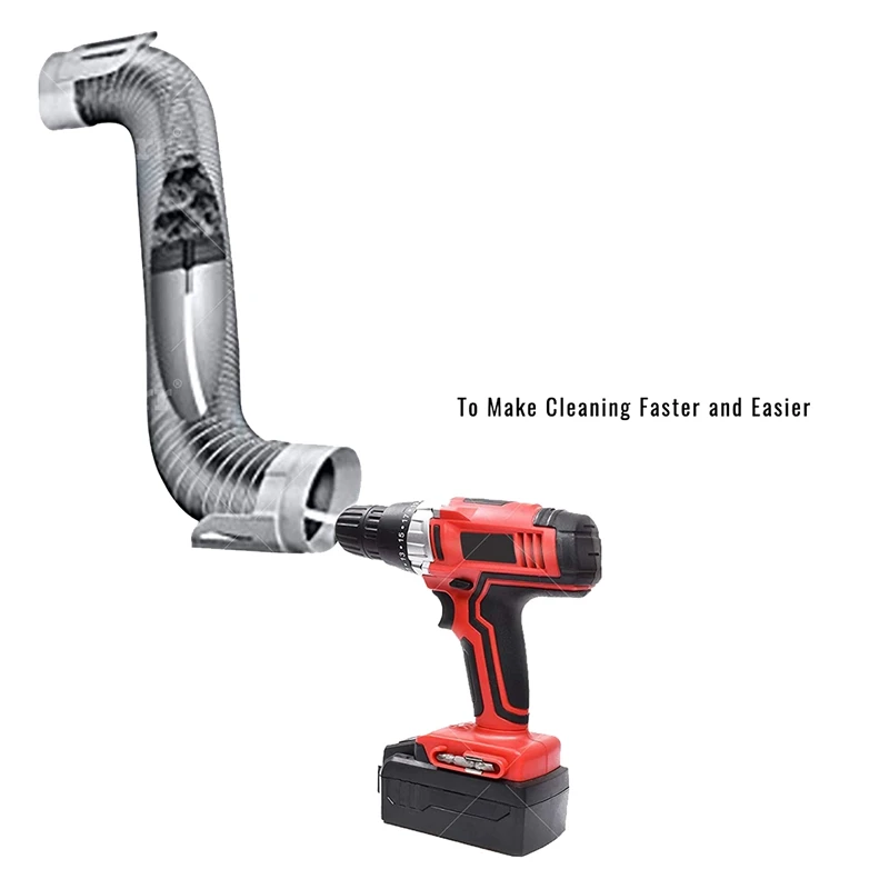 

NEW-Dryer Vent Cleaning Kit 22.8-Feet Highly Effective Lint Remover Reusable Strong and Flexible Brush with Adapter