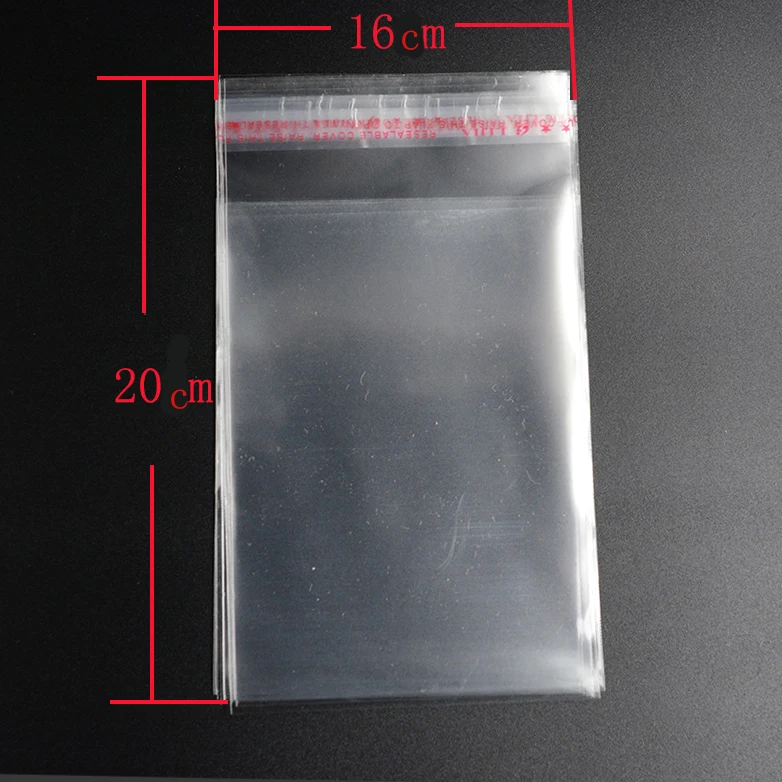 

Pouches 50pcs 16*20cm Clear Resealable Cellophane/BOPP/Poly Bags Transparent OPP Packing Plastic Bags Self Adhesive Seal