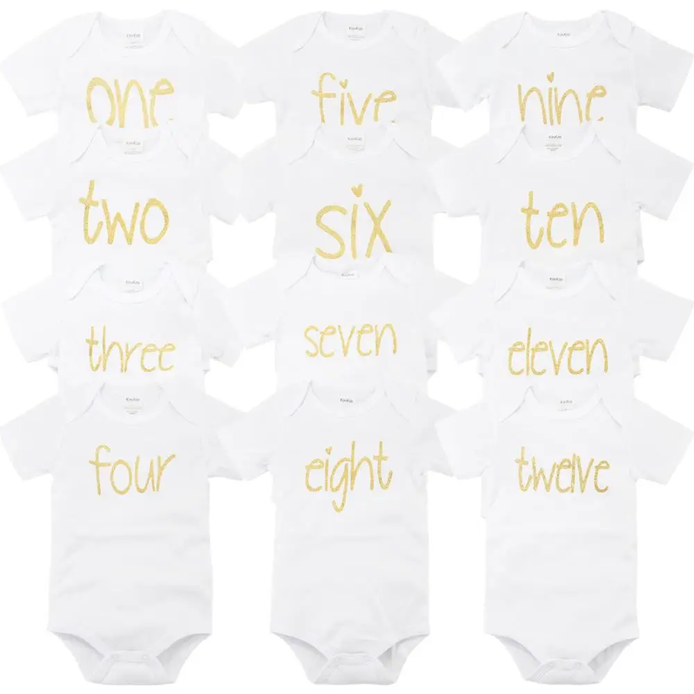 12 шт./лот унисекс Одежда высшего качества для малышей комбинезон с коротким