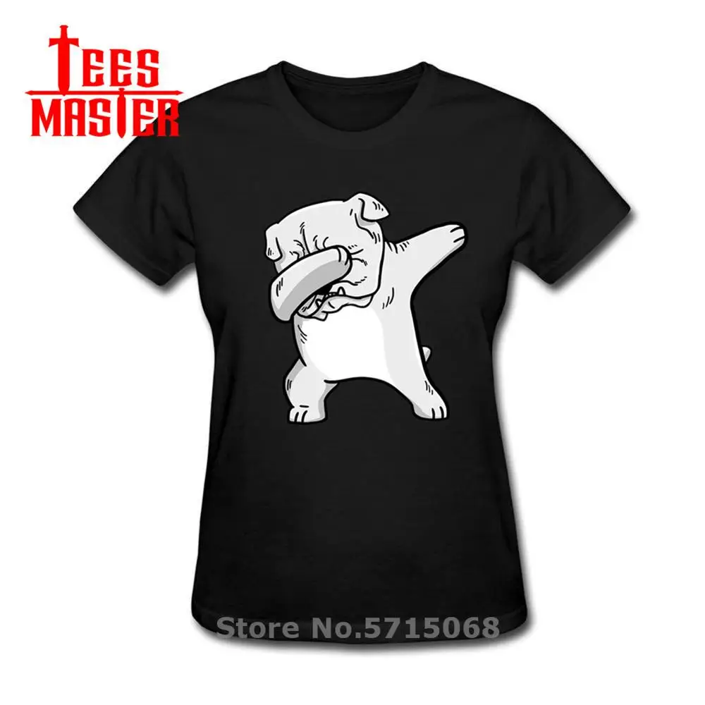 Белая забавная футболка с английским бульдогом для мужчин и женщин коротким