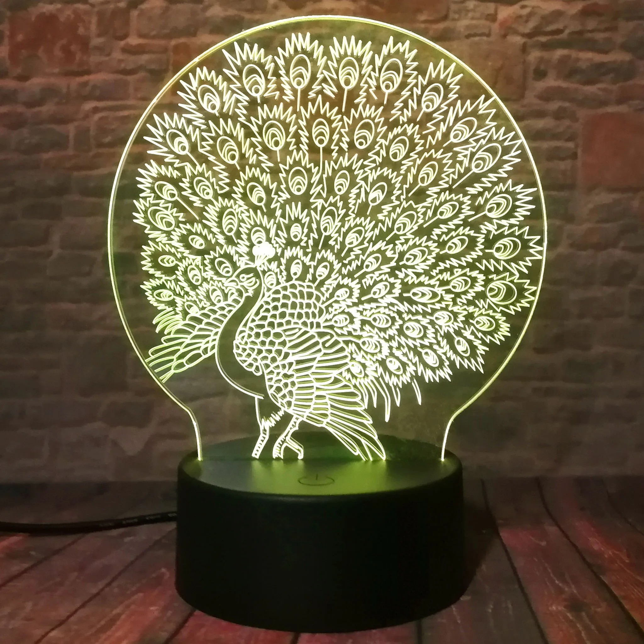 Новинка люминирия красивый павлин открытый экран настольные ночники