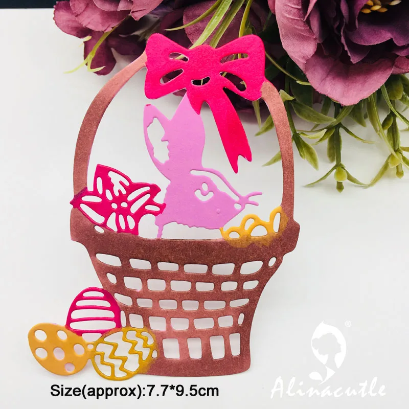 Металлическая высечка пасхальные яйца кролик корзина сделай сам для