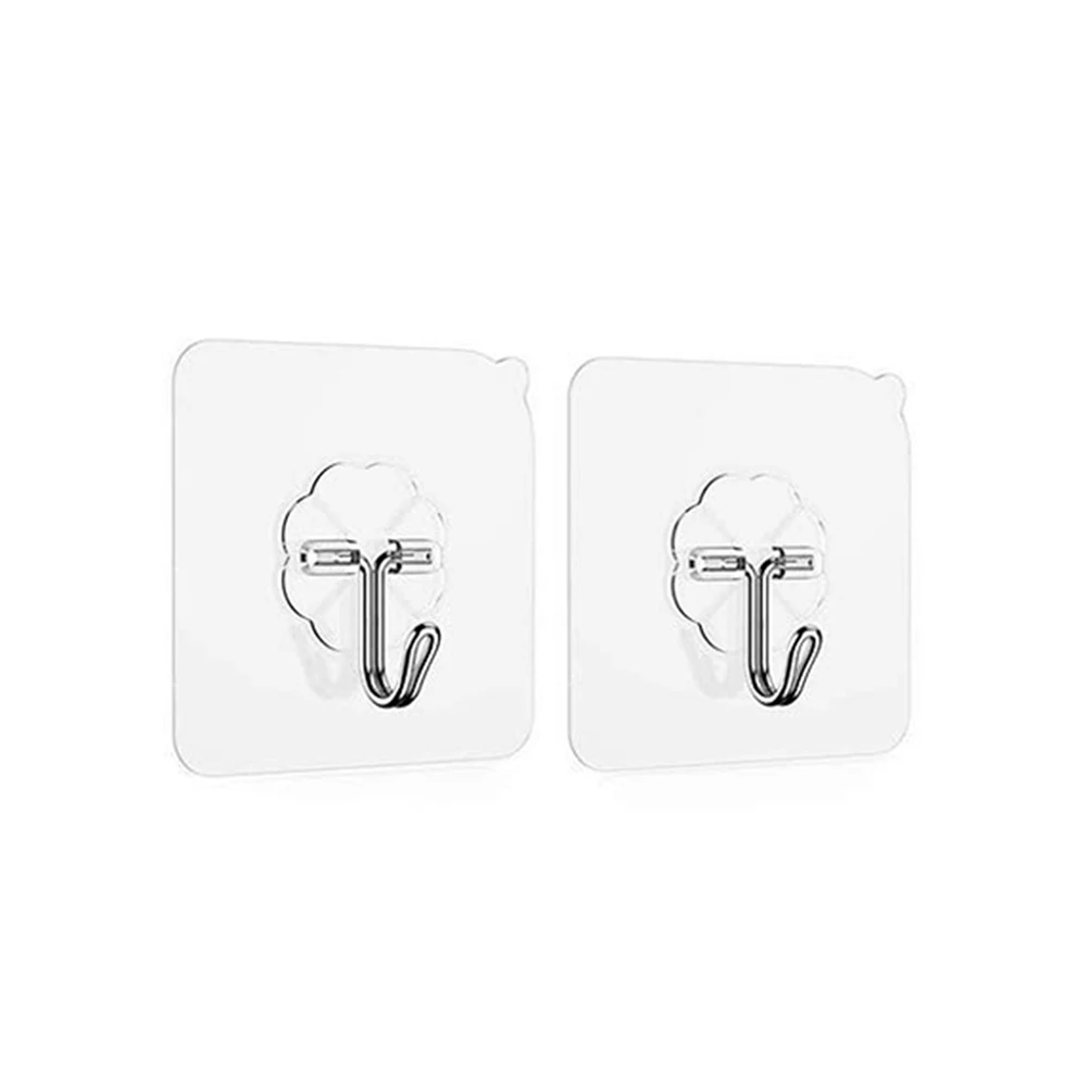 2 шт. Кухня Бесшовные вискоза крюк Ванная комната прозрачной стенкой Вешалки клей