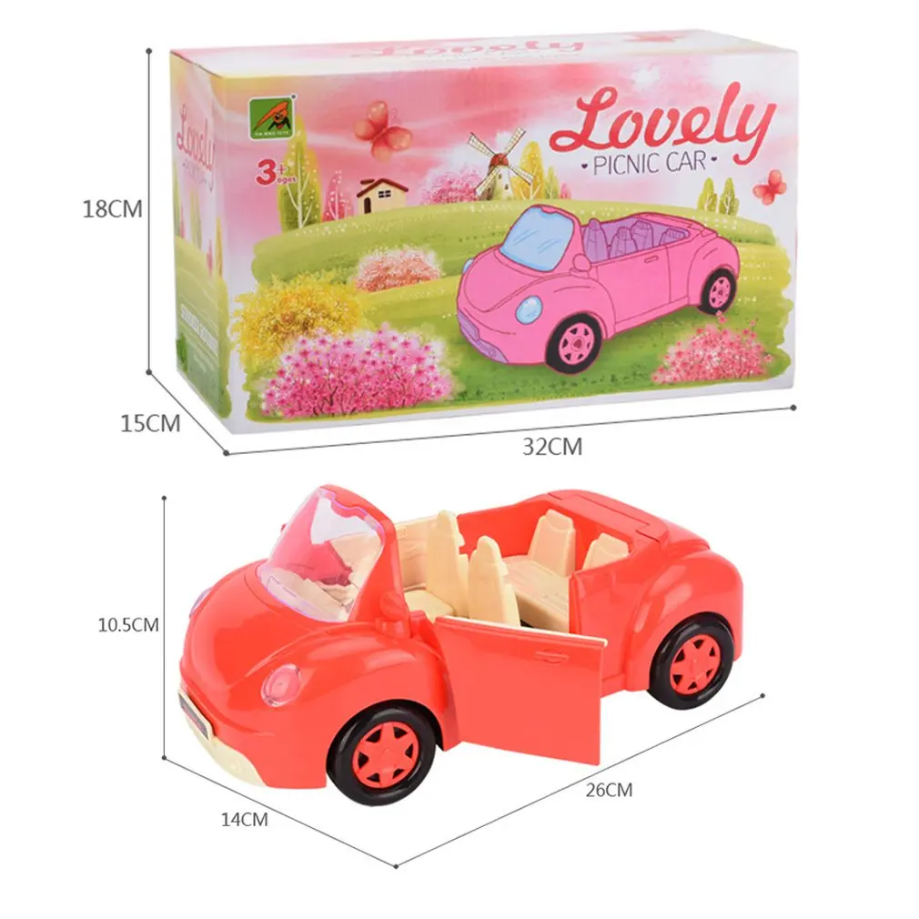 

Children's Pink Pig Convertible Picnic Car Red Sports Car Toy Game Set Simulation Picnic Camping Car Sets