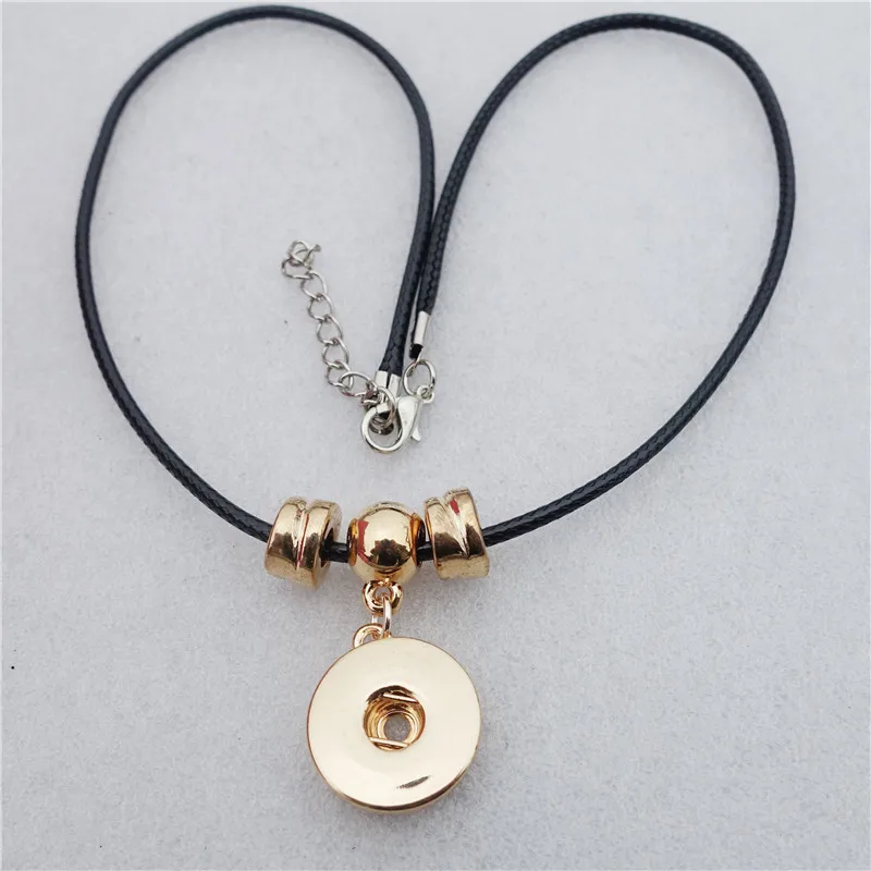 Простая черная веревка металлическая цепочка 18 мм кнопки ювелирные подвески |