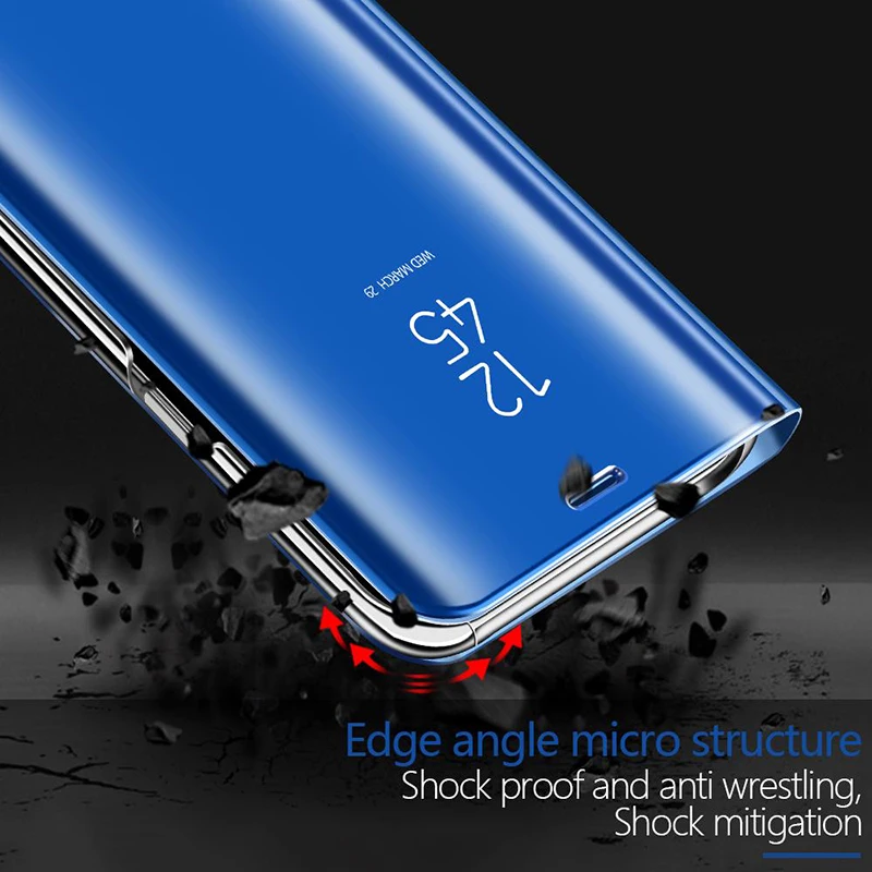 smart mirror flip phone case for xiaomi redmi note 9 9s 8 8t 9c 9a 9t 10 k40 pro max 10t lite 7a mi poco x3 nfc m3 cover coque free global shipping