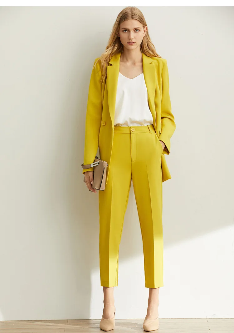 Women suits fashion lady yellow color custom made | Женская одежда
