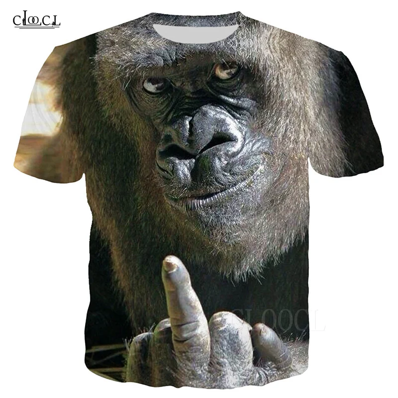 Футболка с 3d изображением животных Мужская футболка забавными животными