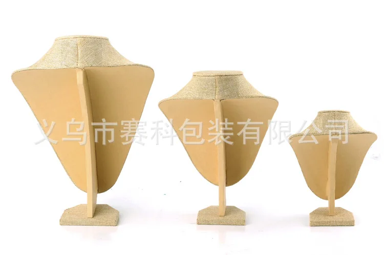 Linen Portrait Jewelry Display Necklace Display Rack Stand Holder Jewelry Mannequin Bust Pendant Necklace Window Display