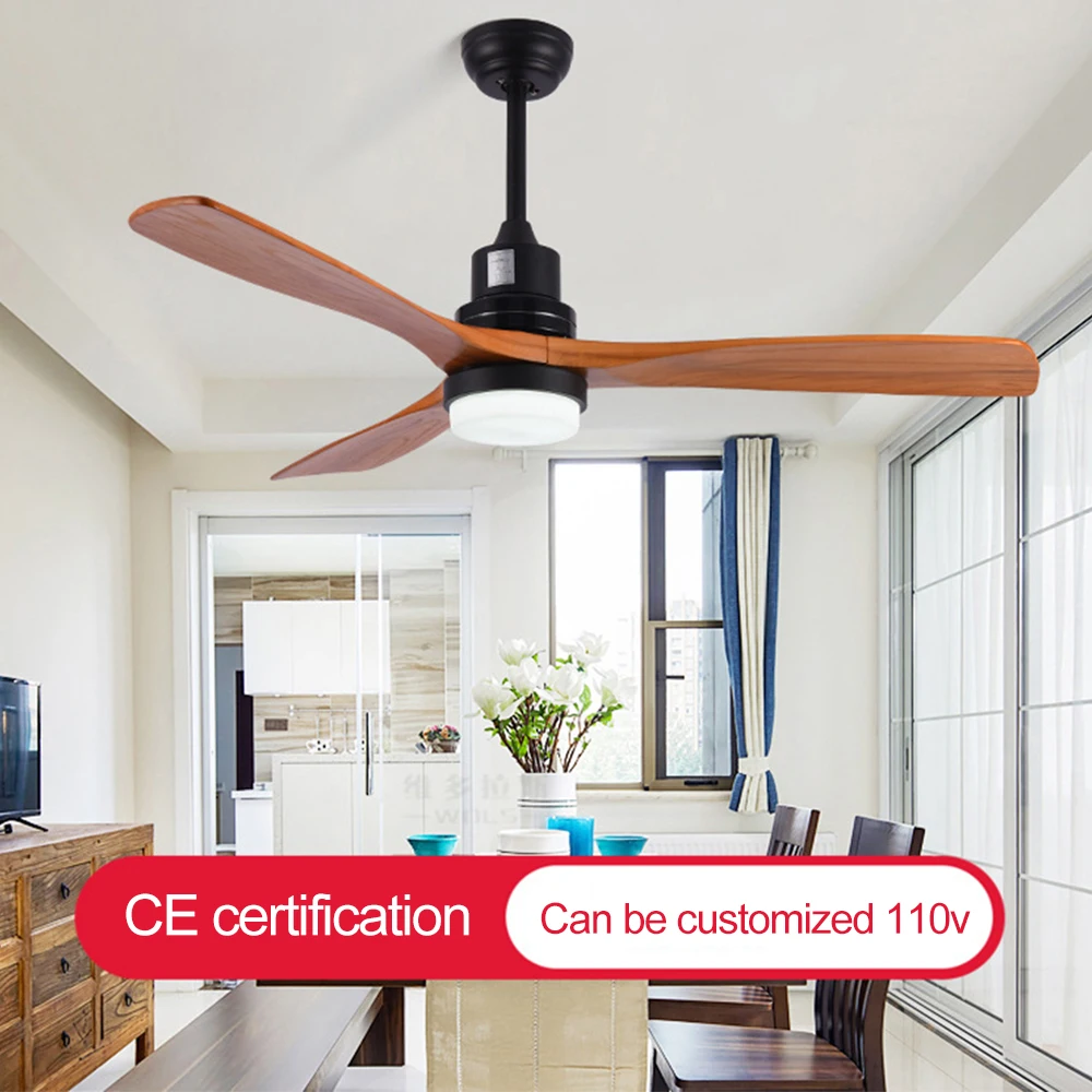 Потолочный вентилятор с пультом дистанционного управления деревянный