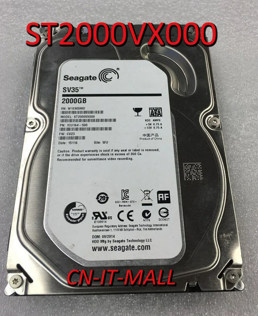 Seagate SV35.6 ST2000VX000 ST2000DM001 2 ТБ 7200 об/мин память 64 Мб Заводская пломба Кэш SATA 6 0 ГБ/сек. 3 5