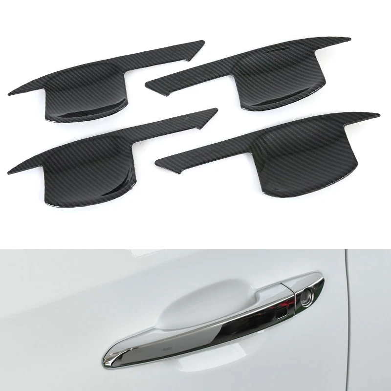 

Chrome Door Handle Bowl Trim Cover For Hyundai Tucson Accessories 2015 2016 2017 2018 2019 Carbon Look Detector Stick Styling