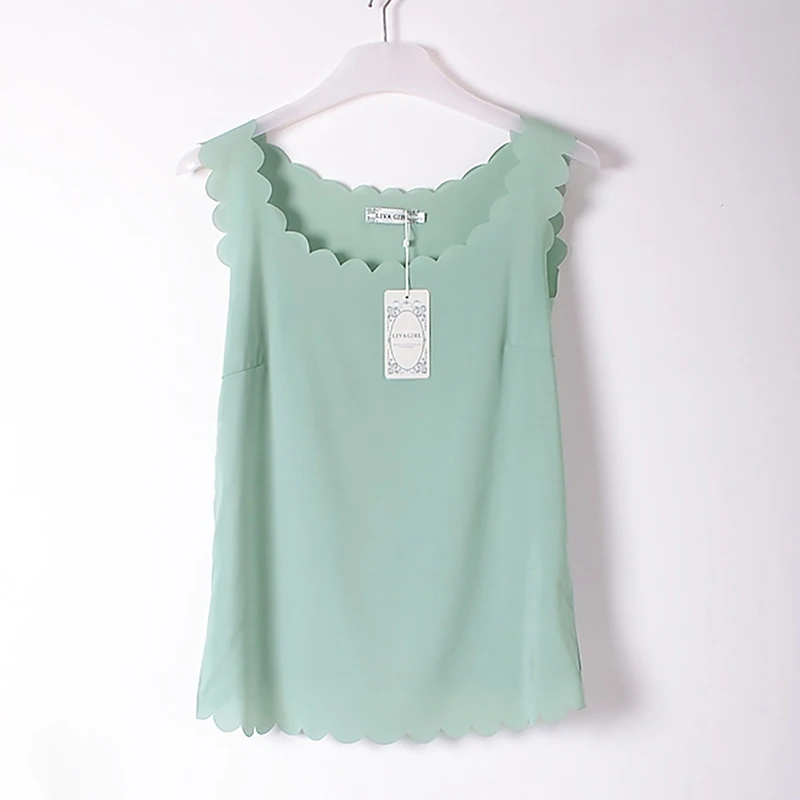 Летняя мода хит продаж модный шифоновый тонкий свободный жилет без рукавов с