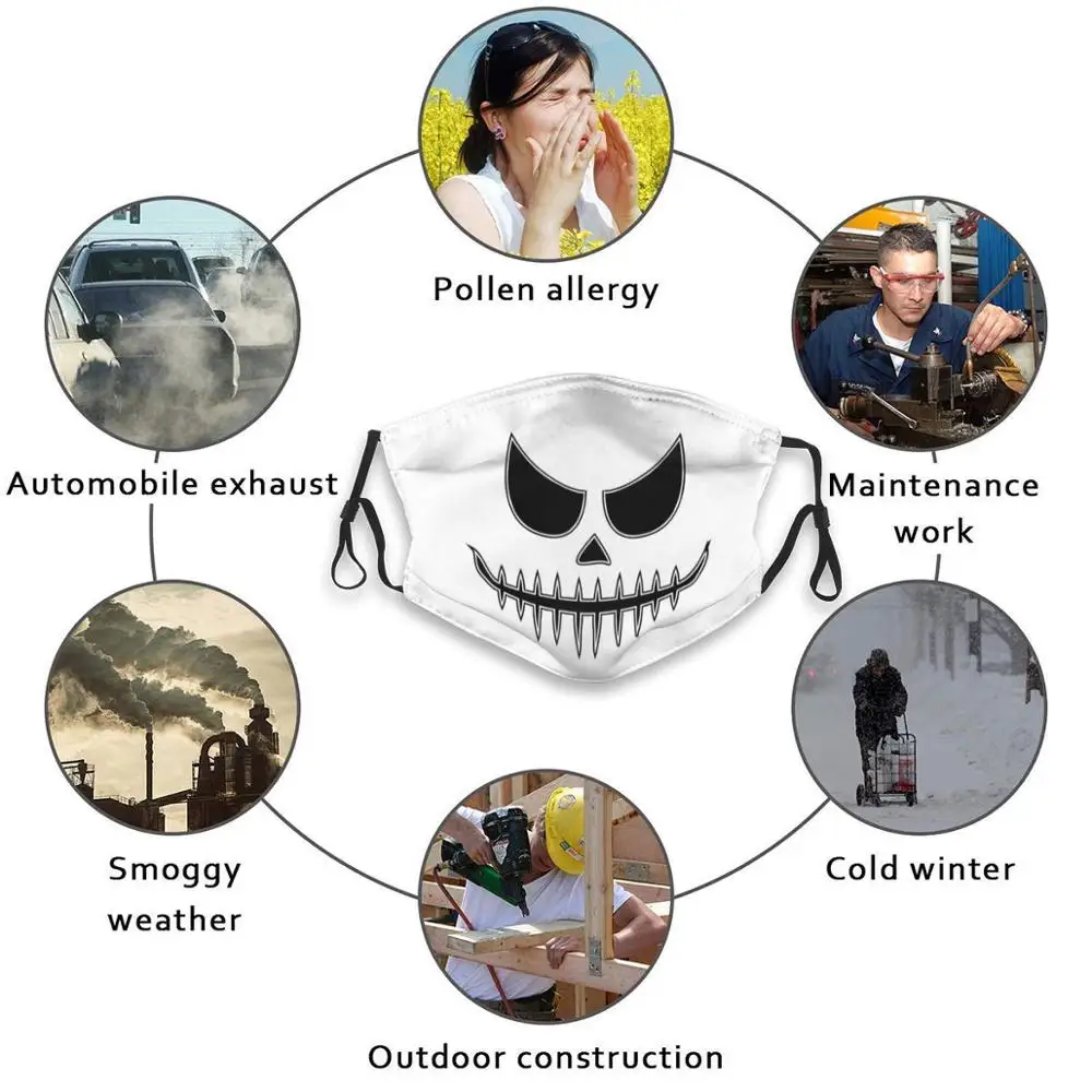Многоразовая маска для рта со злым черепом скелетом фильтром классные Забавные