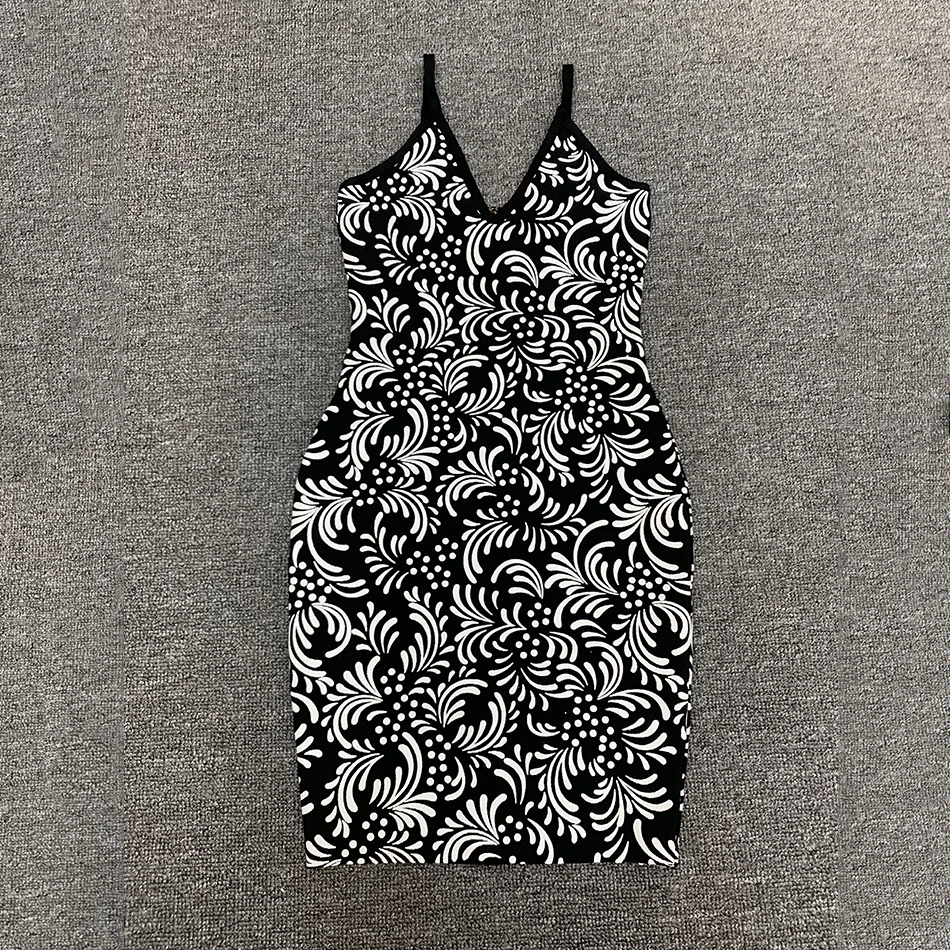 Новейшее летнее платье новое женское Бандажное с принтом высококачественное на