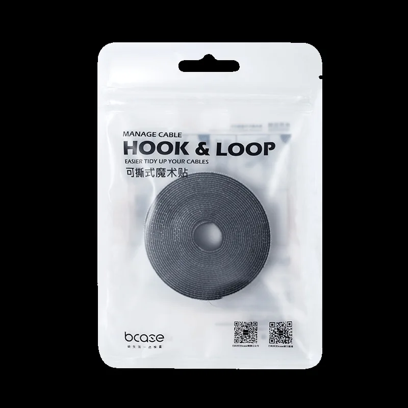 Bcase Tearable Velcro наушники кабель для хранения данных зарядный кабель Галстуки компьютерный луч набор провода обмотки шнур менеджер - Color: Black 3 M