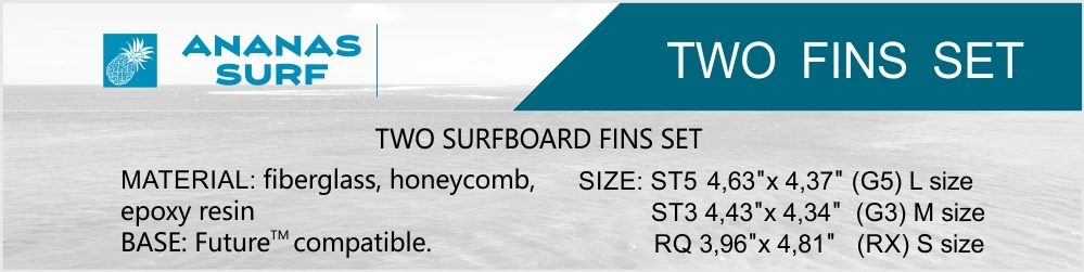 Ananas Surf ласты для серфинга, два 2 плавника, quad, будущая Базовая Плавник Набор kitesurfboard wakesurf sup аксессуары