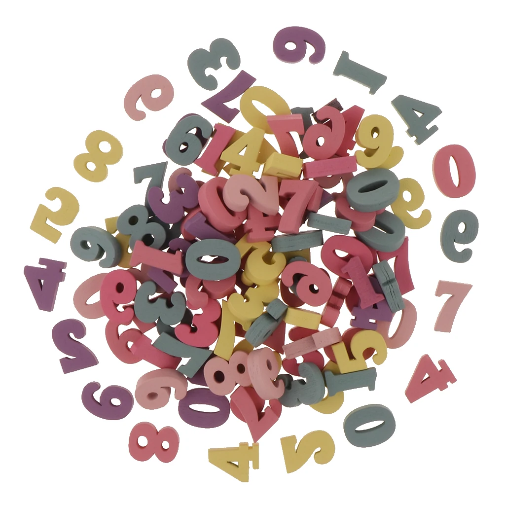 

100 шт. деревянные цифры для рукоделия для свадебного домашнего украшения