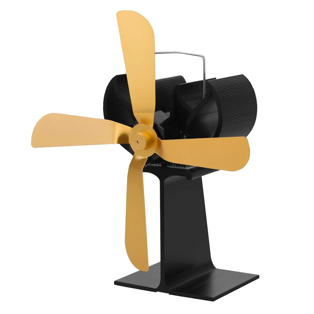 

4 Heat Powered Wood Stove Fan for wood burner Fireplace Fuel Saving
