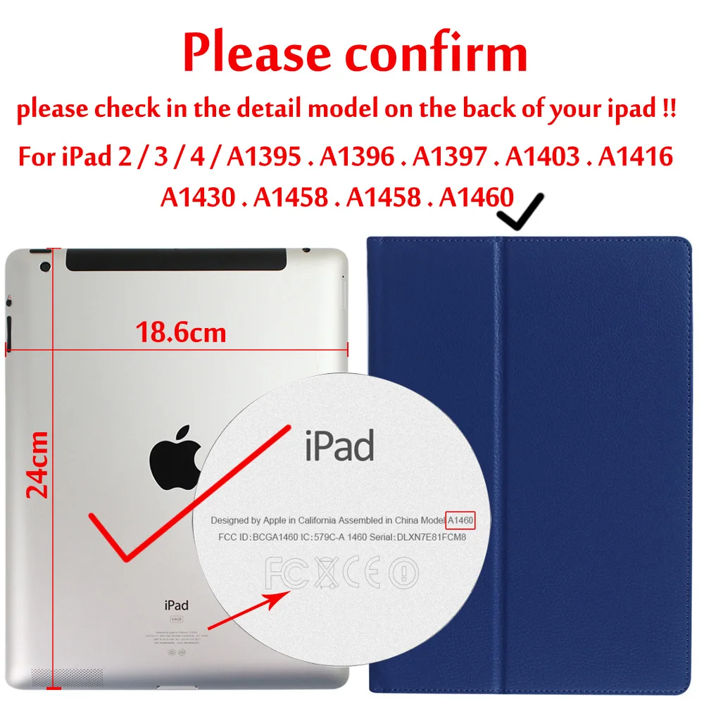 Деловой откидной Чехол для ipad 2/ipad 3/ipad 4 смарт-подставка держатель для ipad 2/ipad 3/ipad 4 Магнитный Авто Пробуждение сна чехол - Цвет: Dark Blue