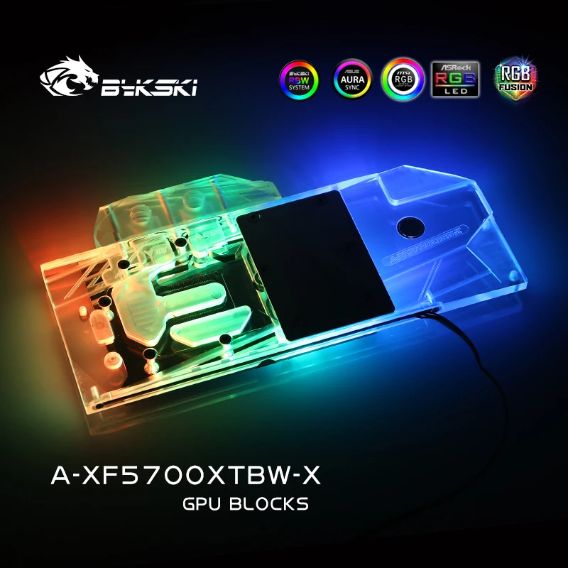 

Bykski PC water cooling Radiator GPU cooler video Graphics Card Water Block for XFX RX5700XT Black Wolf THICC III A-XF5700XTBW-X