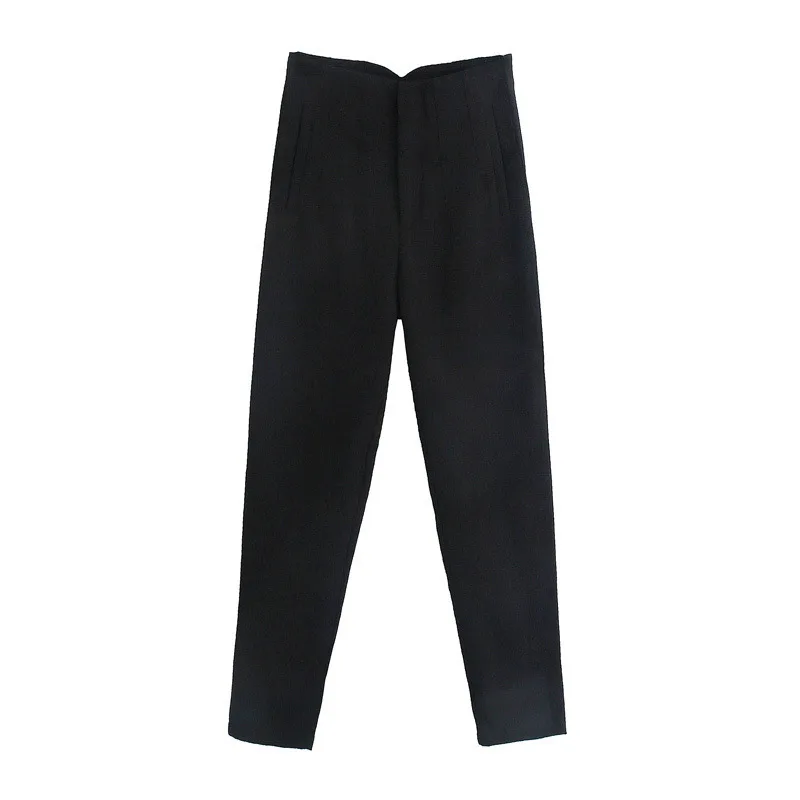 

Za Women 2021 Trousers Suits High Waisted Pant Spring Fashion Office Lady Beige Elegant Casual Pants Pantalon Pour Femme