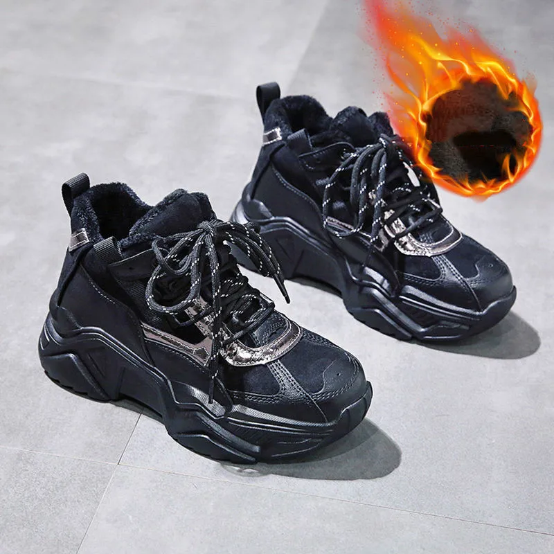 

Women's Shoes Winter Warm Fashion Platform Sneakers Breathable Women Running Shoes Height Increase Sport Shoes Woman Sneakers