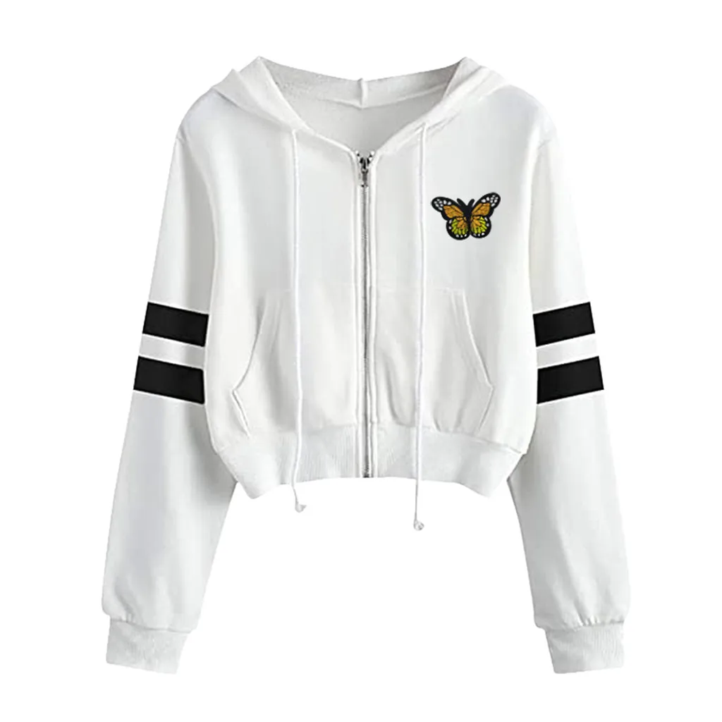 new sweatshirt women Solid Color Short Zipper Long Sleeve Hooded high quality sweetshirts sudadera mujer sweat femme