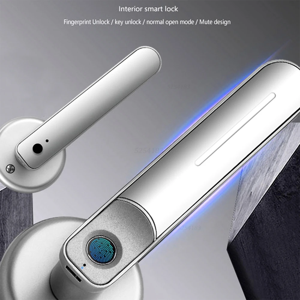 

Electronic Fingerprint Lock Household Anti-theft Handle Safty Zinc alloy Sensitive Smart Digital Door Lock for Hotel Home Office