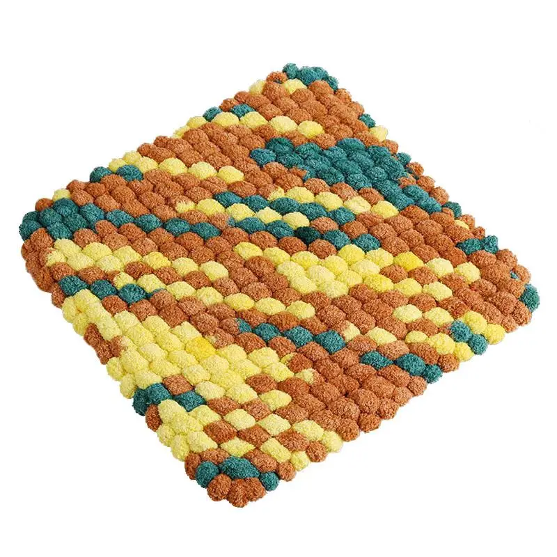 Оптовая продажа Толстая шерстяная Большая мягкая Радужная пряжа с помпоном