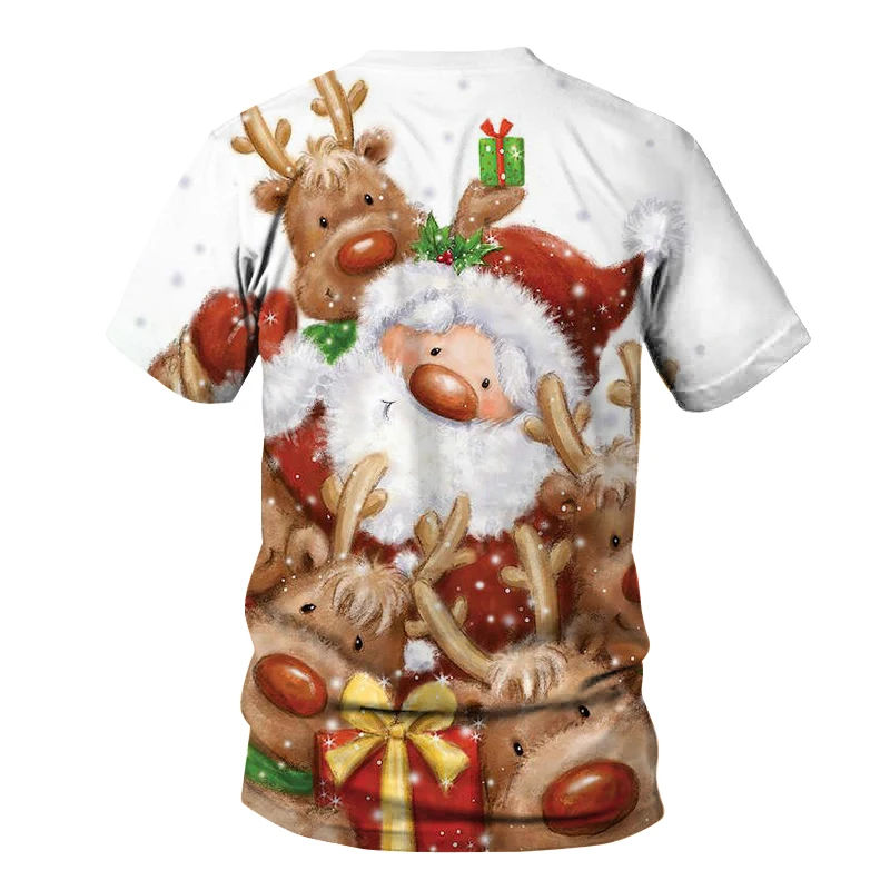 

Funny Youth Christmas & Leisure Santa Claus T-Shirt 3D Printed Snowman Party Short Sleeve Printed
