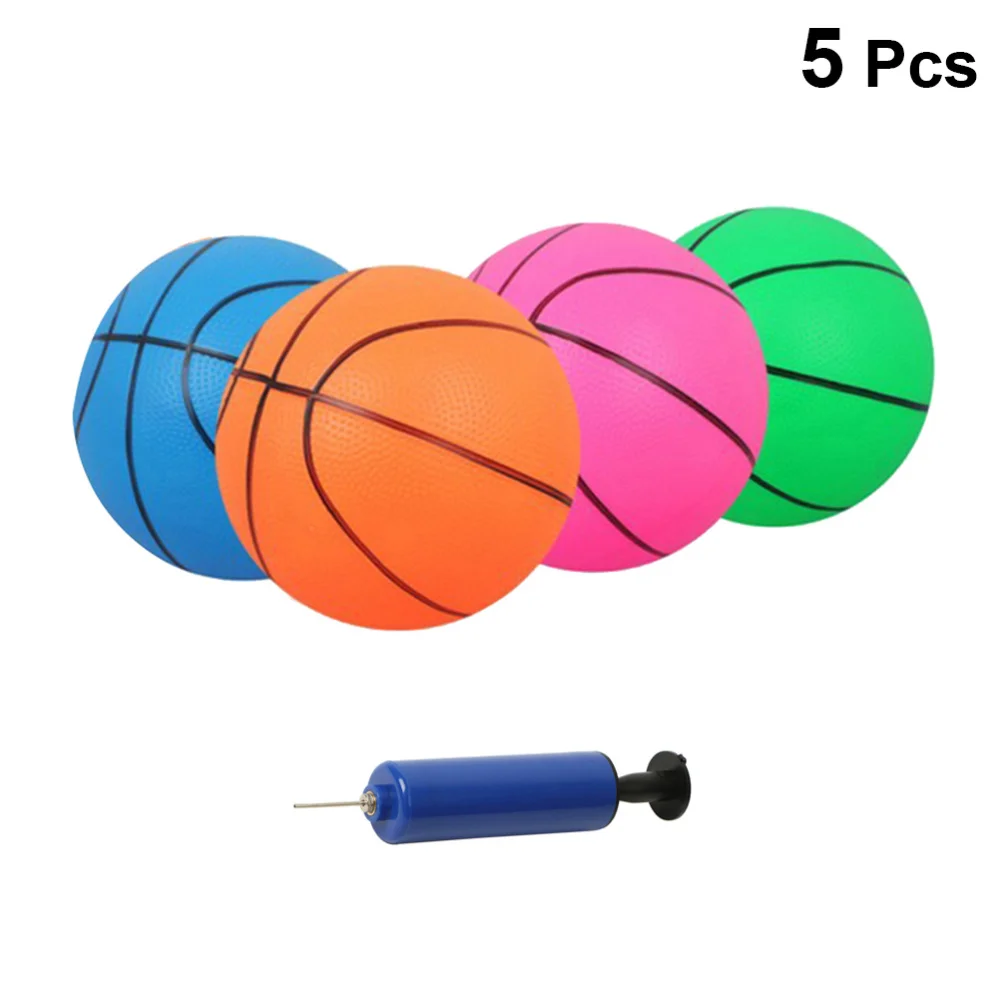 

4pcs 16cm Inflatable Basketball Sport Basketball for Kid Child Boy Girl with A Inflator