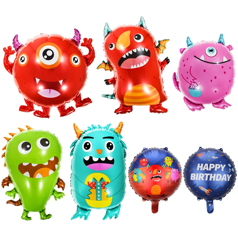 

7pcs Cartoon Alien Foil Balloons Monster Helium Balloon Baby Shower Kids Toys Globos Boy Girl Happy Birthday Party Decorations