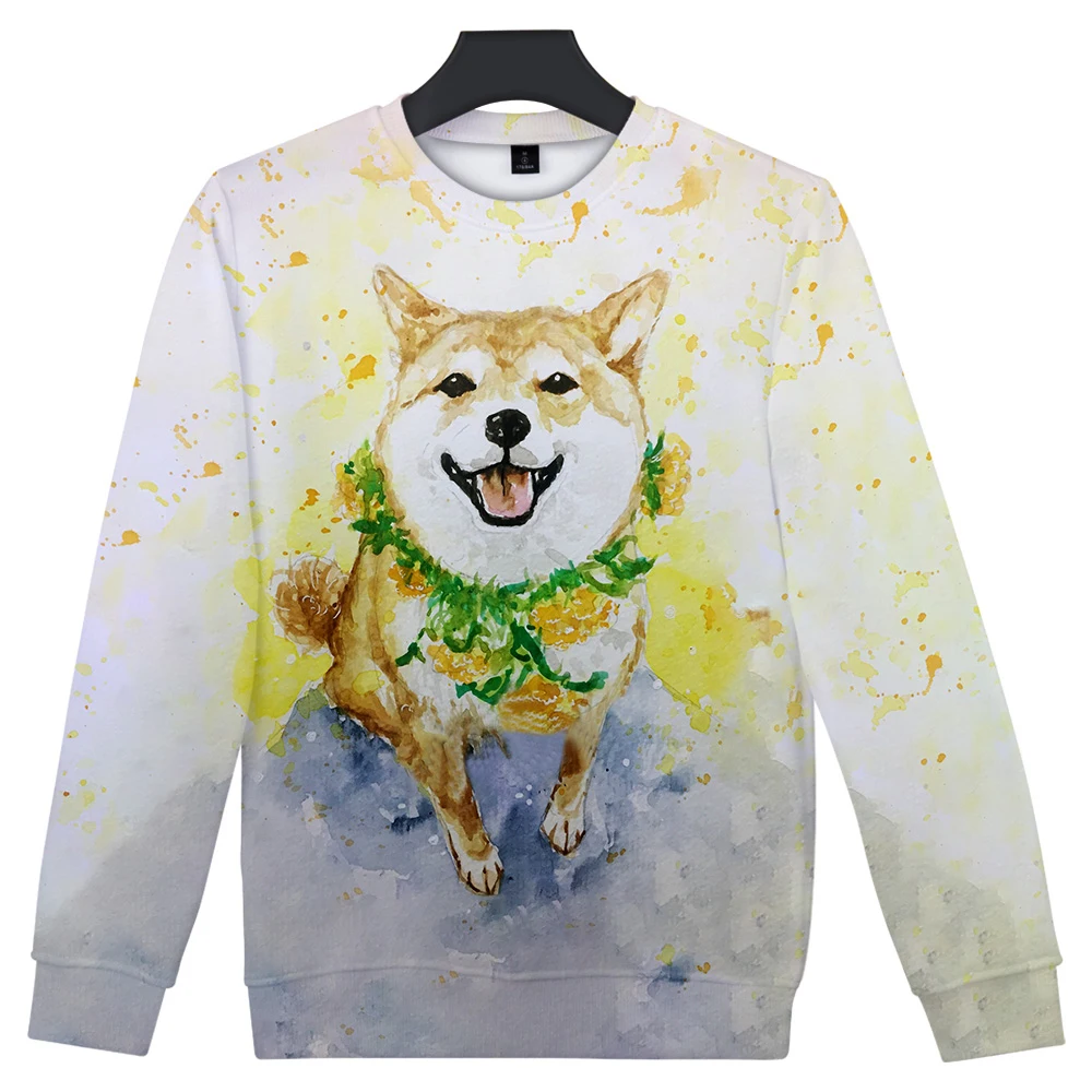 

2020 Shiba Inu Streetwear Hoodies Harajuku Shiba Inu Sweatshirt Spring Shirt Tops O-neck Long Sleeves Cotton Men/women Hip Hop