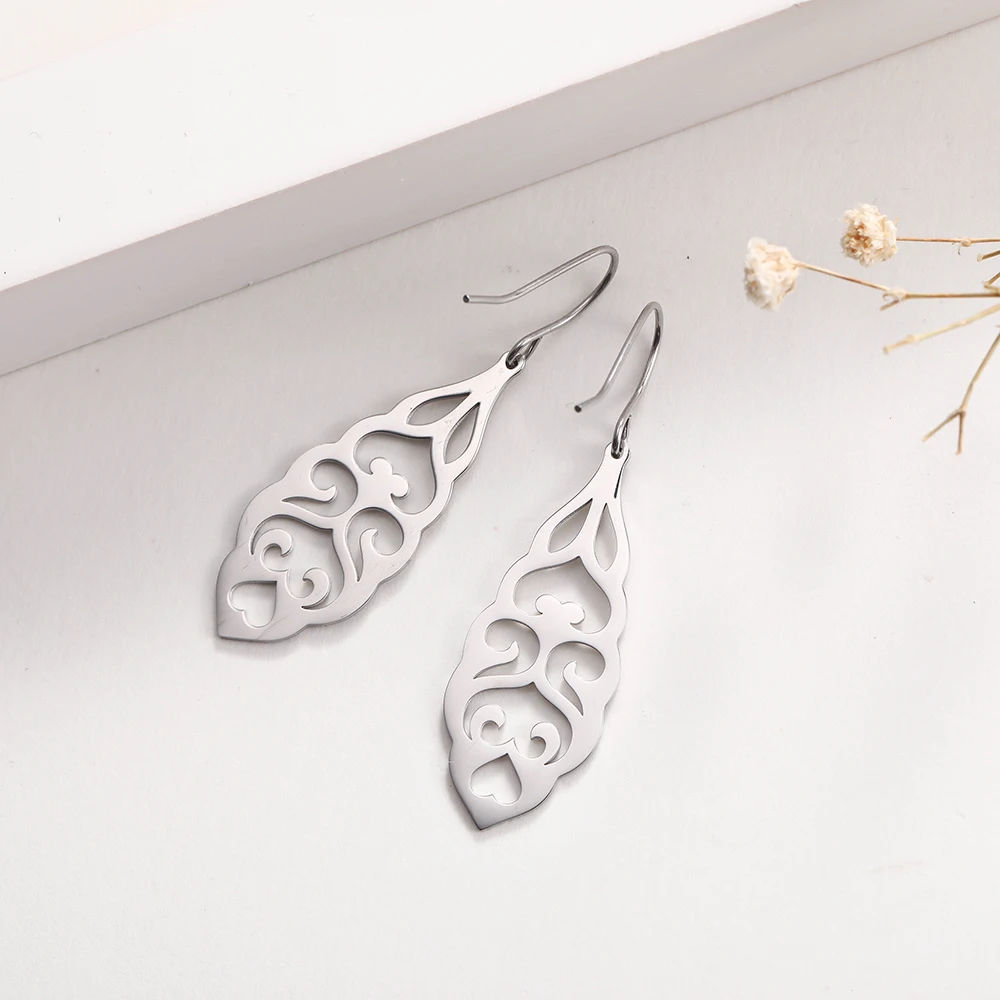 Высококачественные полые серьги COOLTIME из нержавеющей стали корейские модные