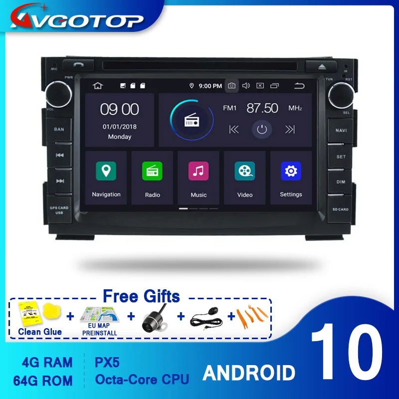 AVGOTOP Android 10 автомобильный DVD плеер для KIA CEED VENGA GPS Bluetooth головное устройство Navi