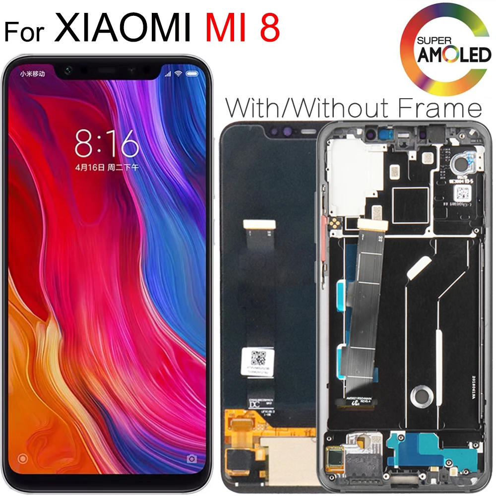 Amoled дисплей для Xiaomi Mi 8 ЖК MI Explorer дигитайзер в сборе сменный сенсорный экран 6 21