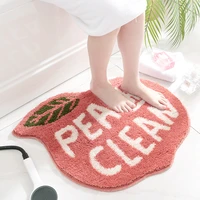 peach and lemon shaped bathroom rugs absorbent quick drying bath mat micro fiber bathroom door mats with strong non slip grip