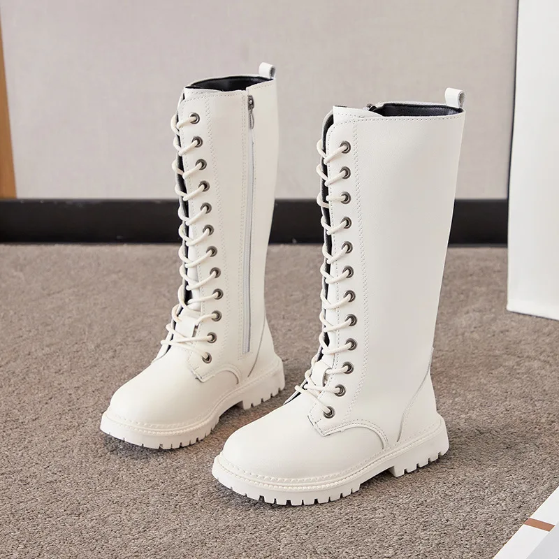 

Fashion Girls Princess Boots Spring/Autumn Kids Girls Long Boots Mid High Single Boots Leather Boots