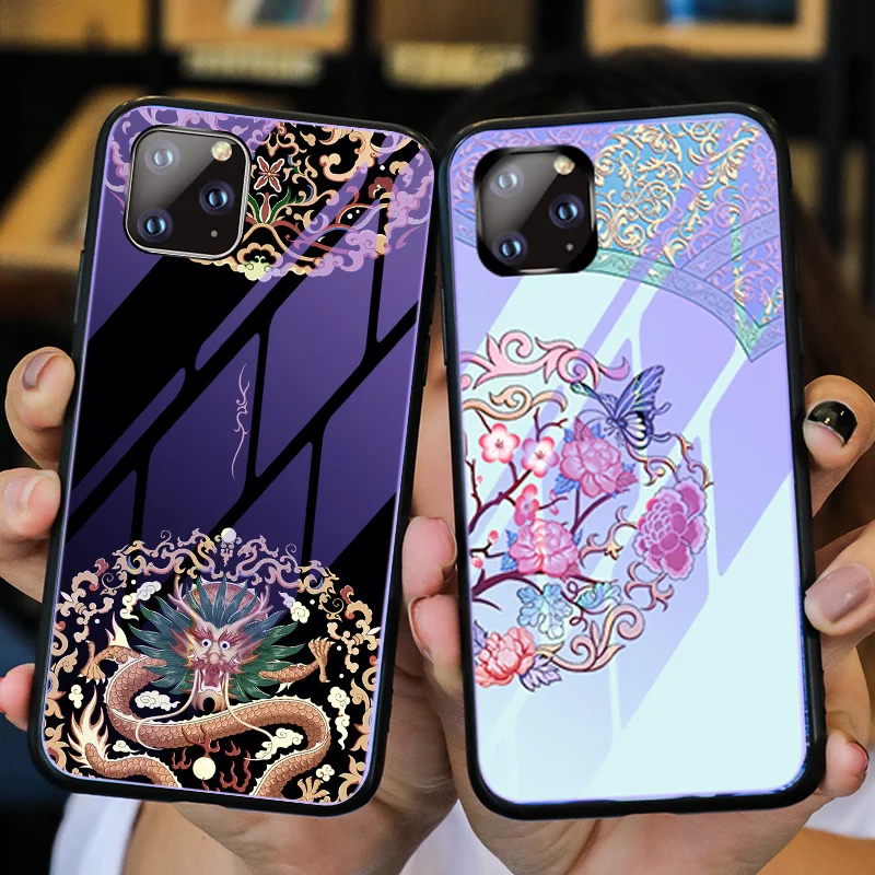 Светящийся чехол для iPhone 11 Pro Max XS MAX XR 6 6S Plus 7 8 из закаленного стекла | Мобильные