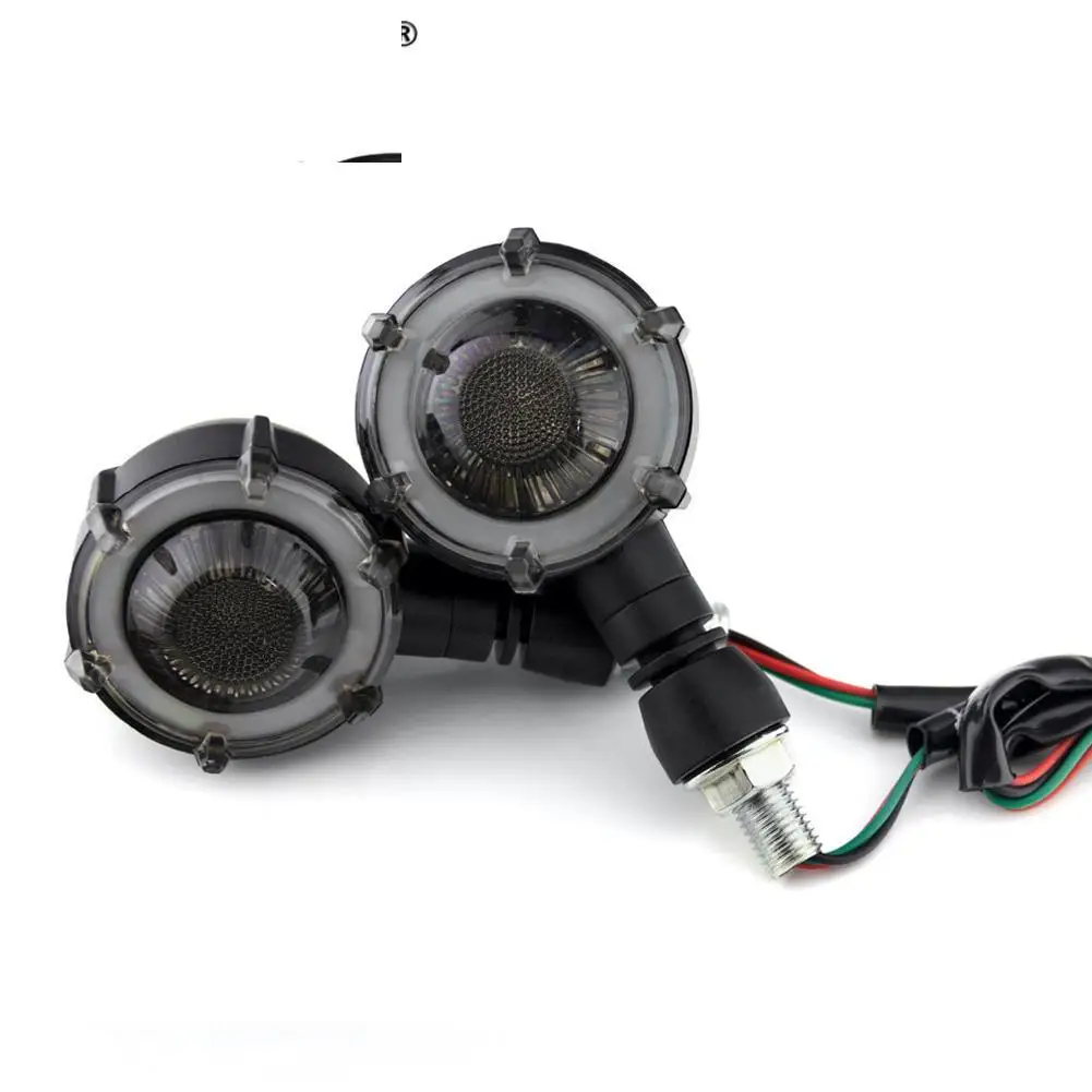

Motorcycle Round Turn Signal 2PCS Flow Water Rotation Mode LED Two-color Modified Turn Signal Motorcycle Accessories