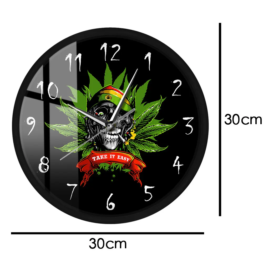 

Take it Easy Funny Skull LED Luminous Wall Clock Metal Frame Clocks Watch Sound Control Retro Skeleton Geek Decoration Horologe