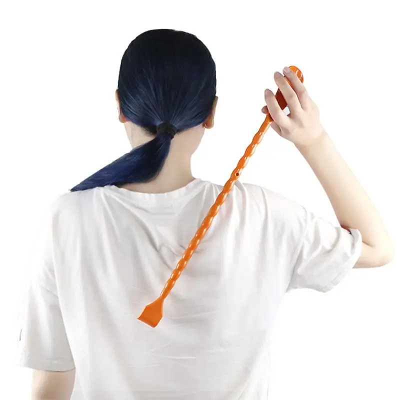 2 In 1 Multifunction Back Scratcher Shoehorn Cucurbit Shaped Anti-Slip Long Handle Shoe Horn Manual Massager Shoe Lifter Tools