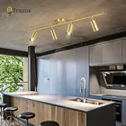 Поверхностный потолочный светодиодный светильник, 4 точечных светильника для фона, стены, гостиной, коллокационный Трековый светильник, Регулируемый Современный точечный светильник