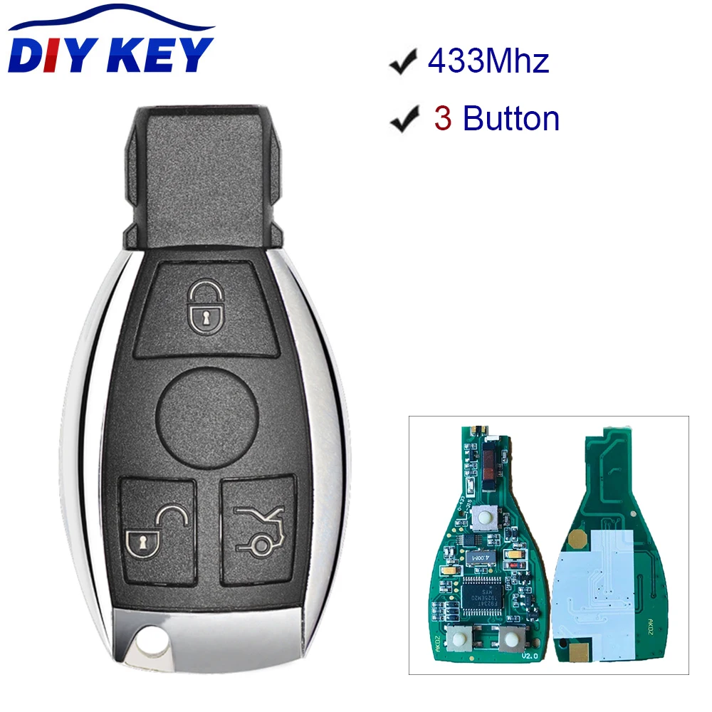 

DIYKEY Smart Remote Car Key 3 Button 433MHz for Mercedes-Benz NEC, BGA, BE W202 W203 W204 W210 W220