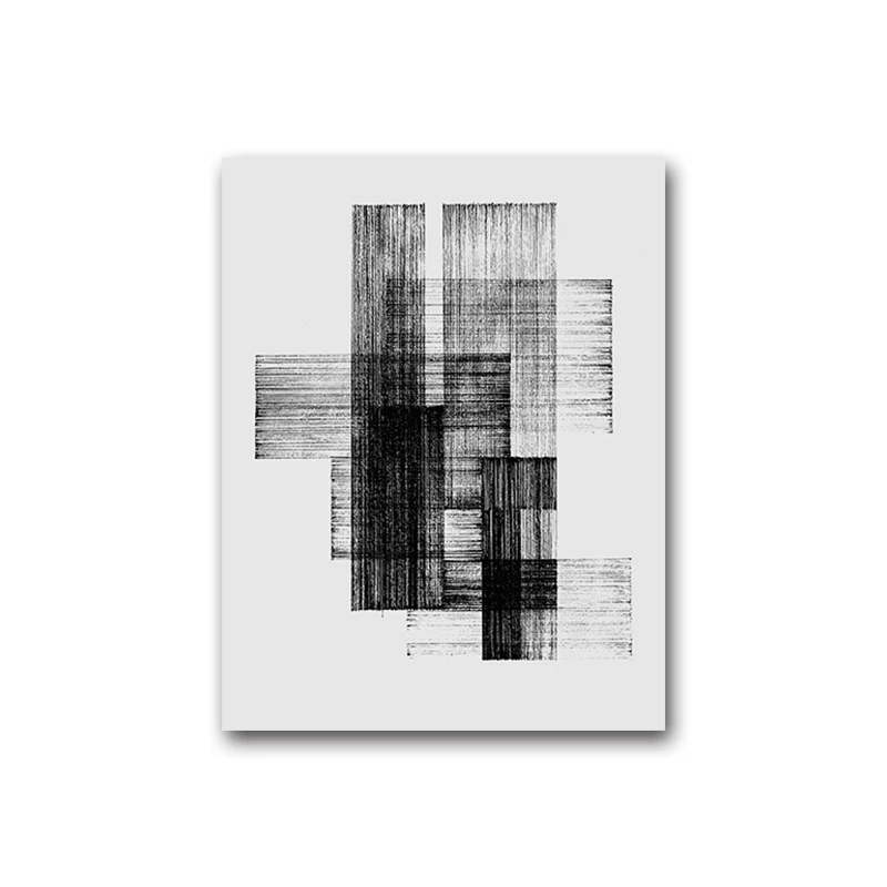 

Black and White Abstract Ink Lines Canvas Painting Decoration Art Wall Print and Poster Picture for Living Room Bedroom Home