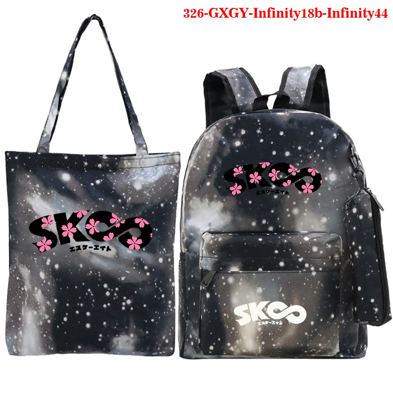 

Mochila 3 Pcs/set Men Travel Rucksack Laptop Bag SK8 The Infinity Print Backpack Schoolbag Women Shoulder Bag Travel Bag Hip Hop