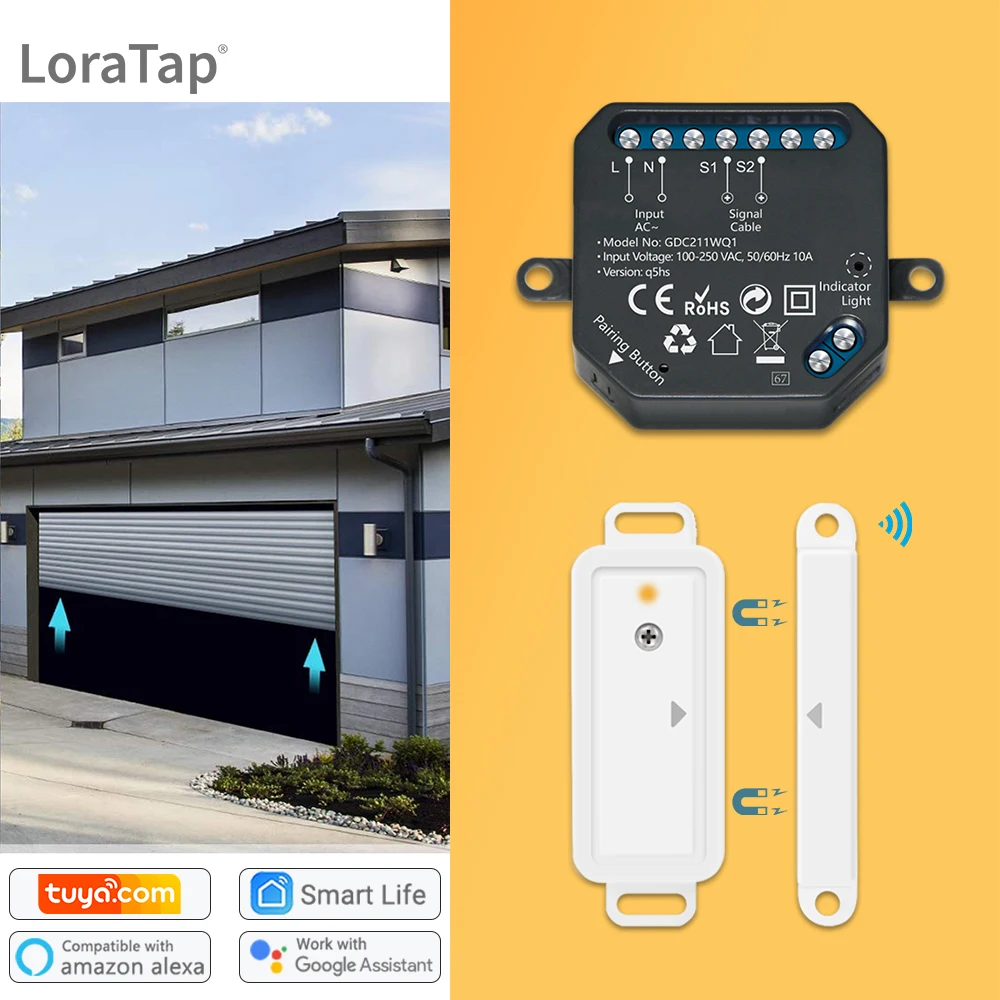 

Tuya Smart Life Garage Door Wireless Sensor Opener Controller WiFi Switch Alexa Echo Google Home DIY Remote Control Voice Portal