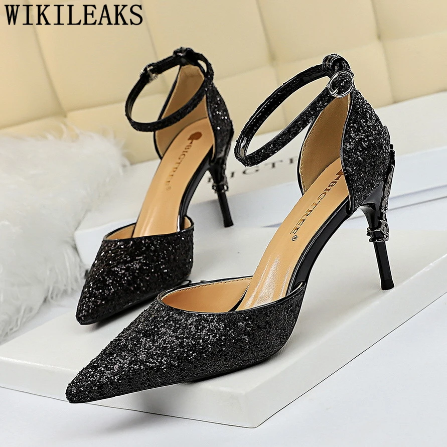 Свадебные блестящие туфли Mary Jane Роскошные белые пикантные летние на высоком