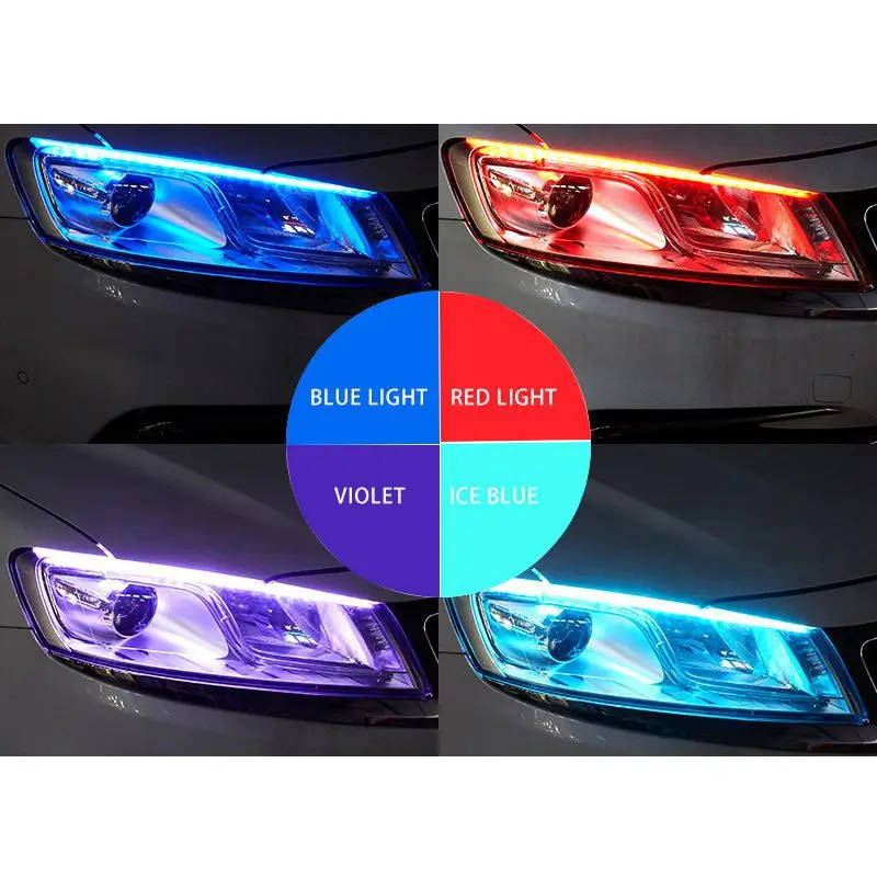 

Hot Universal 2PCS LED Ultra-Thin Light Guide Strip Car Decoration Turn Signal Light